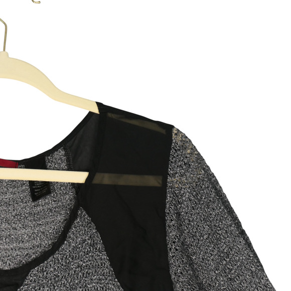 BKE Buckle Sheer Tunic Sweater Womens Large Gray Ruffle Bottom Light Beachy - Picture 4 of 11